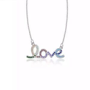 "LOVE" Pendant Necklace Multicolor | Stainless Steel | Silver Color